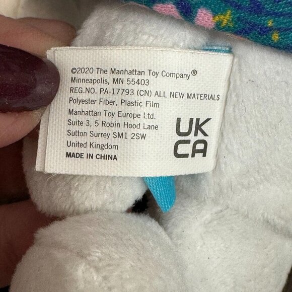 Manhattan Toy Fairytale White Rabbit Plush Baby Travel Toy with Teether Clip On - Picture 9 of 11